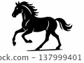 Elegant Horse Silhouette in Motion 137999401