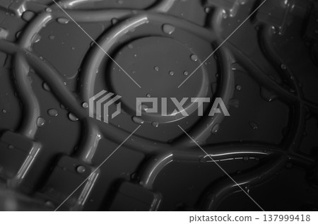 Abstract Black Patterned Plastic Surface With Liquid Drops Detailed Stock Photo For Plastic Recycling Backgrounds Abstract Black Patterned Plastic Surface With Liquid Drops Detailed Stock Photo For Plastic Recycling Backgrounds 137999418