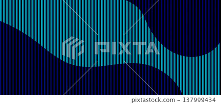 Deep blue teal ribbed glass texture with glossy vertical waves Deep blue teal ribbed glass texture with glossy vertical waves 137999434