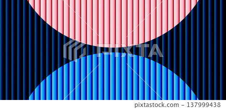 Vibrant blue pink ribbed glass texture with glossy vertical waves Vibrant blue pink ribbed glass texture with glossy vertical waves 137999438