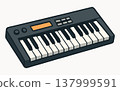 Modern Electronic Keyboard Illustration 137999591