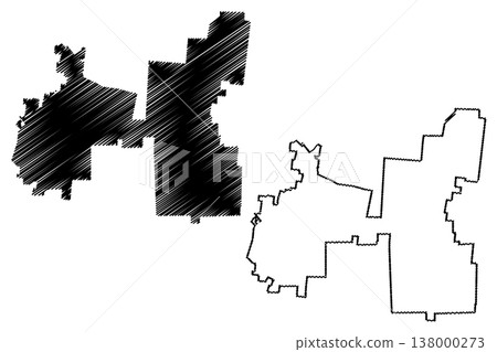 Escarcega municipality (Free and Sovereign State of Campeche, Mexico, United Mexican States) map vector illustration, scribble sketch Escarcega map 138000273