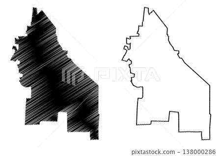 Hopelchen municipality (Free and Sovereign State of Campeche, Mexico, United Mexican States) map vector illustration, scribble sketch Hopelchen map 138000286