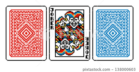 Pixel Art Style Playing Card Joker Cards Design Pixel Art Style Playing Card Joker Cards Design 138000603