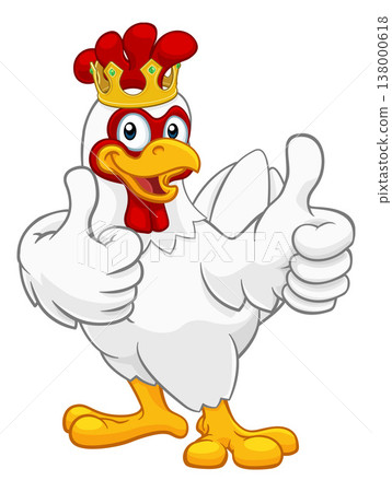 King Chicken Rooster Cockerel Bird Crown Cartoon 138000618