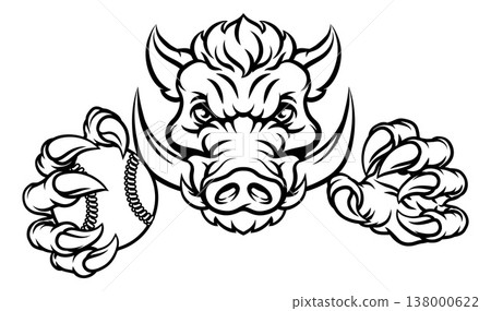 Boar Wild Hog Razorback Warthog Baseball Mascot 138000622