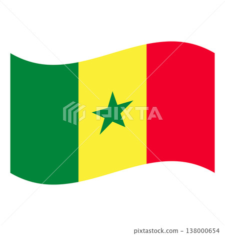 Senegal national flag vector, tricolor stripes, green star emblem illustration Senegal national flag vector, tricolor stripes, green star emblem illustration 138000654