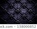 Intricate gothic architectural wall panel with dark textures and ornate detailing for visual impact 138000852