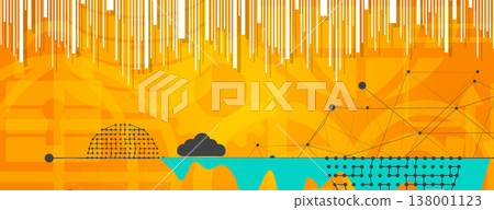 Cloud concept technology retro background and network security 138001123