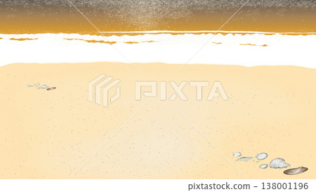 Horizontal background illustration of a sandy beach and sandy shore (sunset) Horizontal background illustration of a sandy beach and sandy shore (sunset) 138001196