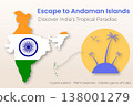 Andaman Islands Travel Concept in India with Tropical Palm Trees Ocean and Birds 138001279