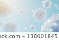Futuristic visualization of freeze dried exosome particles with glowing spheres and micro particles 138001845