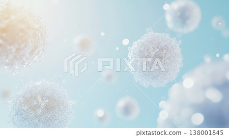 Futuristic visualization of freeze dried exosome particles with glowing spheres and micro particles Futuristic visualization of freeze dried exosome particles with glowing spheres and micro particles 138001845