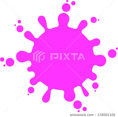 Ink splatter effect, colorful set, simple paint splatter background material, pink. 138002100