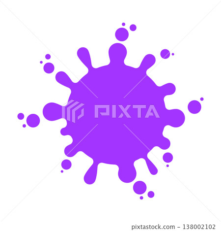 彩色墨跡飛濺效果套裝，簡約油漆飛濺背景素材，紫色。 138002102