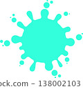Colorful ink splatter effect set, simple paint splatter background material, light blue. 138002103