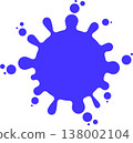 Colorful ink splatter effect set. Simple paint splatter background material in blue. 138002104