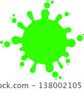 Colorful ink splatter effect set, simple paint splatter background material, green. 138002105