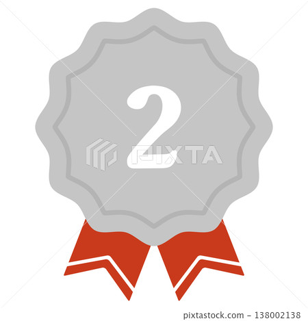 Second place medal, second place label Second place medal, second place label 138002138