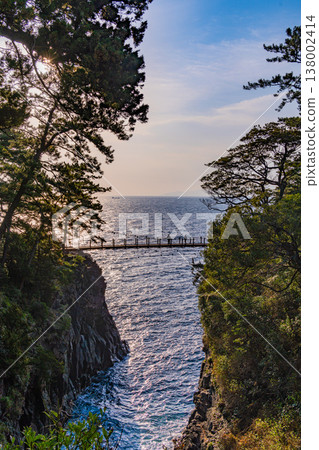 （靜岡縣）從東伊豆門脅懸索橋觀景台眺望城崎 138002414