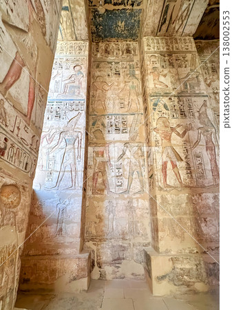 Medinet Habu, the mortuary temple of Ramesses III, located on the west bank of Luxor, Egypt. Medinet Habu, the mortuary temple of Ramesses III, located on the west bank of Luxor, Egypt. 138002553