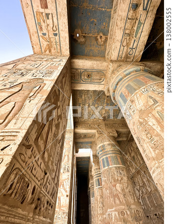 Medinet Habu, the mortuary temple of Ramesses III, located on the west bank of Luxor, Egypt. Medinet Habu, the mortuary temple of Ramesses III, located on the west bank of Luxor, Egypt. 138002555