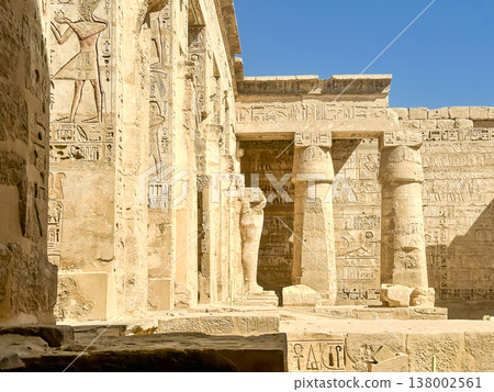 Medinet Habu, the mortuary temple of Ramesses III, located on the west bank of Luxor, Egypt. Medinet Habu, the mortuary temple of Ramesses III, located on the west bank of Luxor, Egypt. 138002561