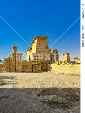 Medinet Habu, the mortuary temple of Ramesses III, located on the west bank of Luxor, Egypt. Medinet Habu, the mortuary temple of Ramesses III, located on the west bank of Luxor, Egypt. 138002581
