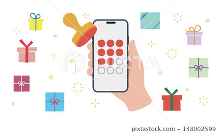 智能手機會員應用郵票卡禮物圖標集在手 138002599