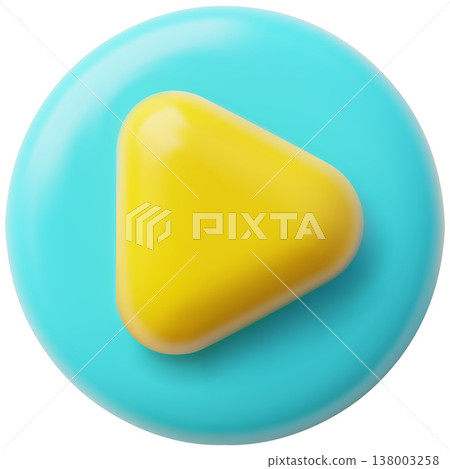 3d multimedia player control, vector play sign, yellow button in blue circle UI media music player design user interface 3d multimedia player control, vector play sign, yellow button in blue circle UI media music player design user interface 138003258