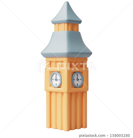 Big Ben clock tower in London, world attraction of the United Kingdom 3D plastic style vector icon, tourist attraction Big Ben clock tower in London, world attraction of the United Kingdom 3D plastic style vector icon, tourist attraction 138003280