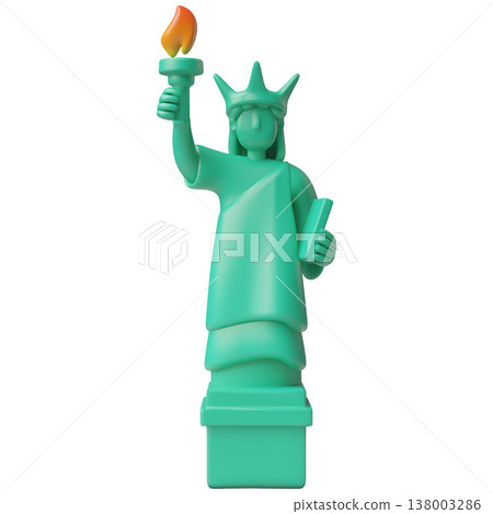 Statue of liberty, Statue of freedom, American democracy monument 3D plastic style vector icon, tourist world attraction Statue of liberty, Statue of freedom, American democracy monument 3D plastic style vector icon, tourist world attraction 138003286