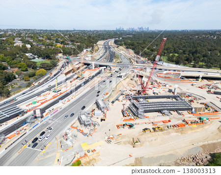 North East Link Under Construction in Melbourne Australia North East Link Under Construction in Melbourne Australia 138003313