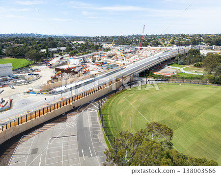 North East Link Under Construction in Melbourne Australia North East Link Under Construction in Melbourne Australia 138003566