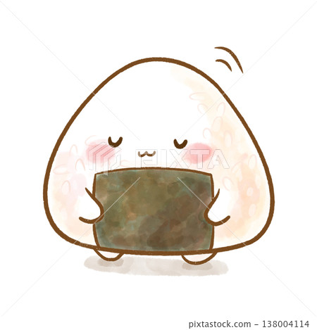 一個飯糰恭敬地鞠躬。透明背景/白色背景。適用於問候、禮儀指導、入學儀式、畢業典禮以及幼兒園規則講解。 一個飯糰恭敬地鞠躬。透明背景/白色背景。適用於問候、禮儀指導、入學儀式、畢業典禮以及幼兒園規則講解。 138004114