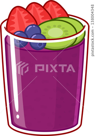 Acai bowl cartoon illustration 138004348
