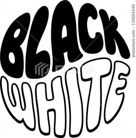 Black and White Yin Yang lettering Black and White Yin Yang lettering 138004349
