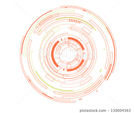 橙色調圓形 HUD UI 向量素材，非常適合用於警告和錯誤訊息。 138004363
