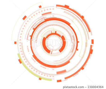 Orange-toned circular HUD UI vector material, ideal for warnings and error messages. Orange-toned circular HUD UI vector material, ideal for warnings and error messages. 138004364