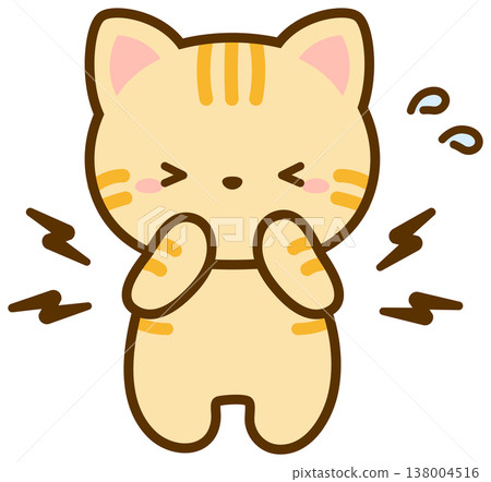 A confused or bewildered cat, an orange tabby cat A confused or bewildered cat, an orange tabby cat 138004516
