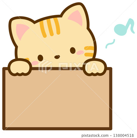 盒子裡的一隻貓，一隻橘色虎斑貓 138004518