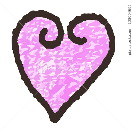 手繪風格的心形圖案，帶有蠟筆般的質感，並以漩渦狀設計作為點綴。 138004695
