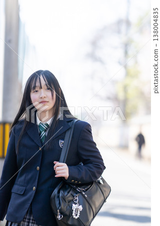 Scenes of female students commuting to school 138004835