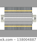 Electrical terminal block with numbered wires, vector Illustration. 138004887
