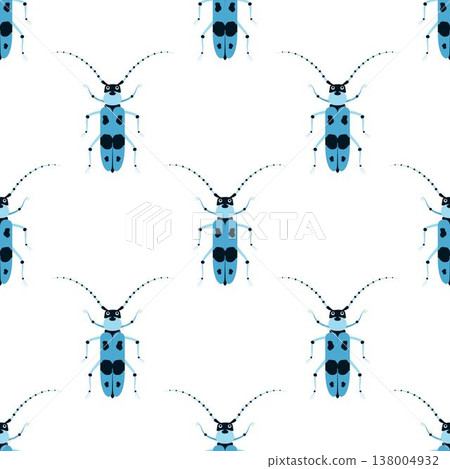 alpine beetle seamless pattern 138004932