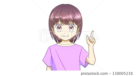 An anime-style illustration of a girl in summer clothes with a positive expression, explaining, guiding, and introducing something, against a white background. An anime-style illustration of a girl in summer clothes with a positive expression, explaining, guiding, and introducing something, against a white background. 138005238