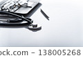 Healthcare background of stethoscope laptop glasses and pen on table with copy-space 138005268