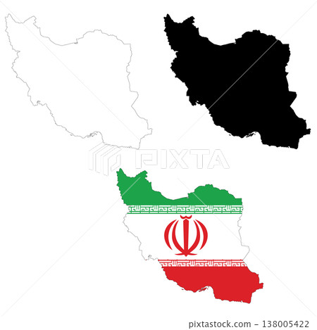 Map of Iran. Flag of Iran maps territory. Outline map Iran. flat style. Map of Iran. Flag of Iran maps territory. Outline map Iran. flat style. 138005422