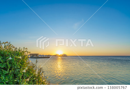 Sunrise over the Red Sea in Hurghada Egypt Sunrise over the Red Sea in Hurghada Egypt 138005767