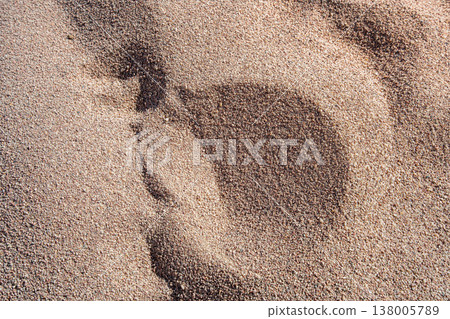 Footprint in the Sahara Desert Sand in Hurghada Egypt 138005789